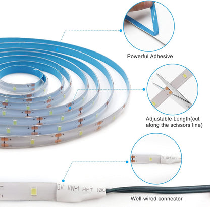Battery Powered LED Strip Lights 9.8ft Warm White Cool White for Bedroom and Living Room Ambiance