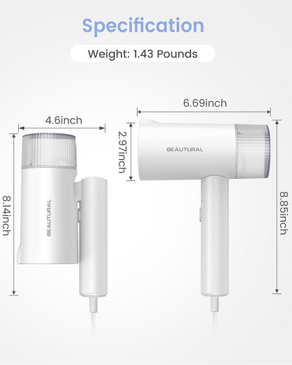 BEAUTURAL Travel Steamer for Clothes – 1000W Foldable Steamer for Daily Outfit Refresh Between Meetings and Classes