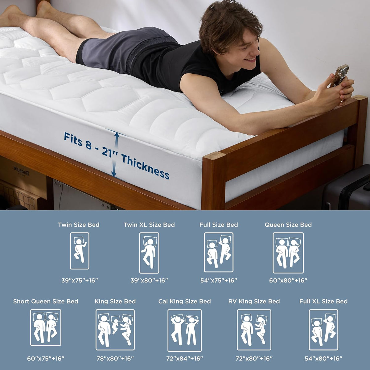 Bedsure Twin XL Mattress Protector – Durable Mattress Pad for Shared Kids and Teen Spaces
