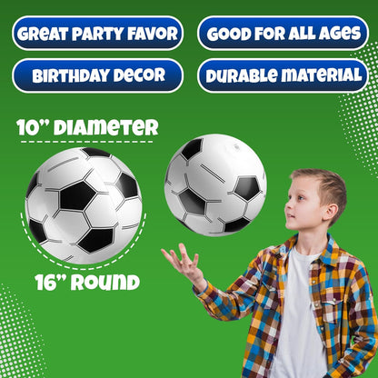 Bedwina Inflatable Soccer Balls (Pack of 12) 16-inch – Fun Birthday Gift Idea for Kids Who Love Sports and Outdoor Play