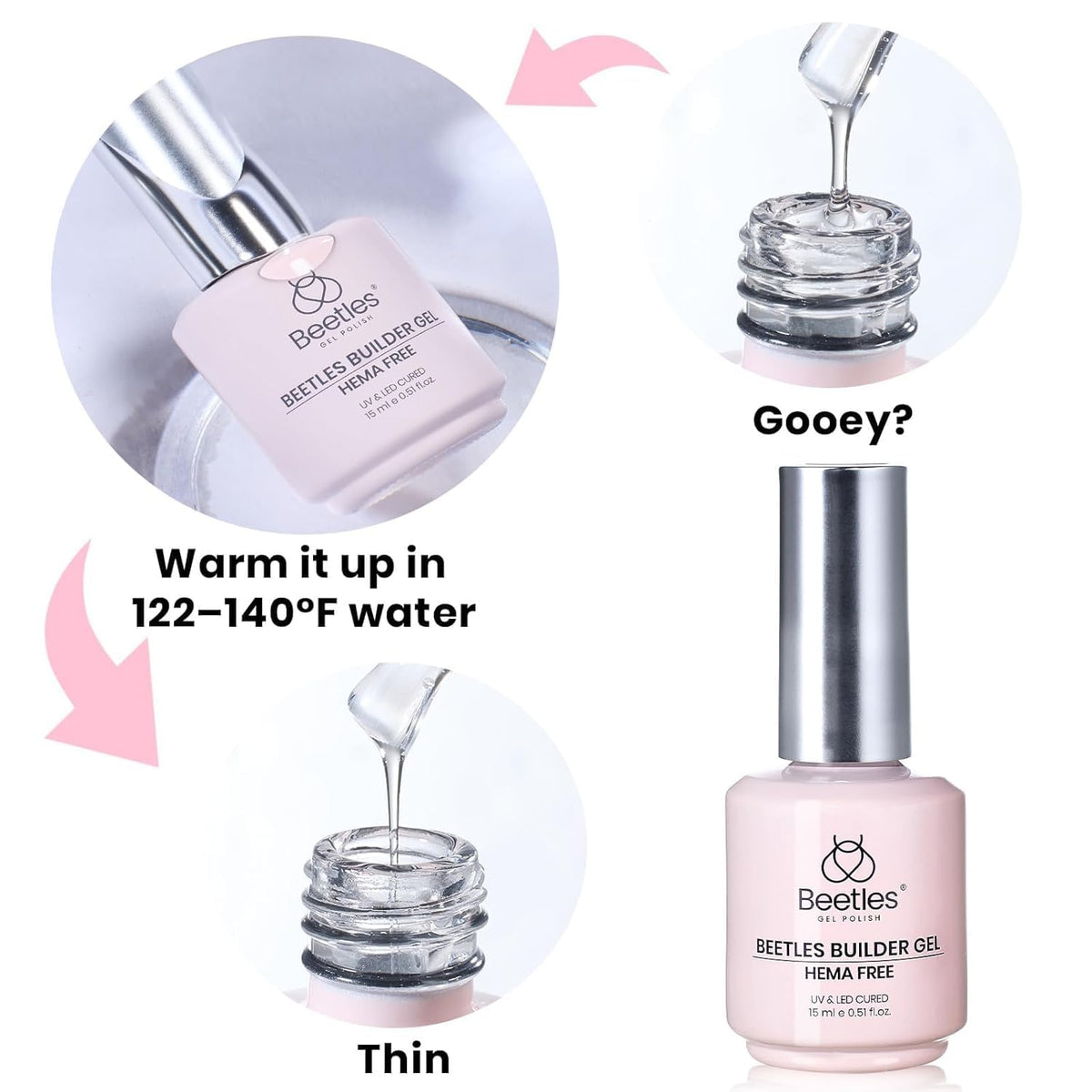 Beetles 7-in-1 Clear Builder Gel – One Bottle Replaces Several for a Streamlined Vanity