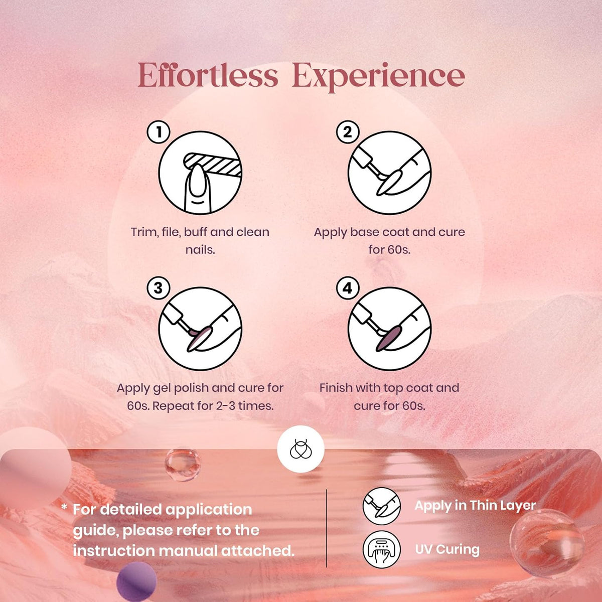 Beetles At-Home Gel Manicure Kit – Wind-Down Beauty Ritual with 20 Soothing Nude & Pink Tones