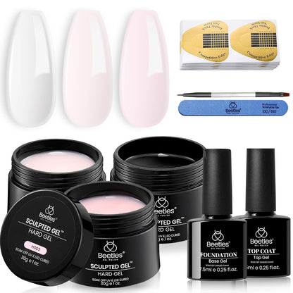 Beetles Builder Gel Kit with Base & Top Coat – Valentine's Day Gift Idea for Sisters and Best Friends
