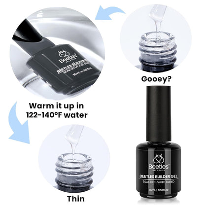 Beetles Odor-Free Builder Nail Gel – Spa-Like Nail Building Gel for Personal Pampering, Clear Breathable Formula for Relaxing Manicure