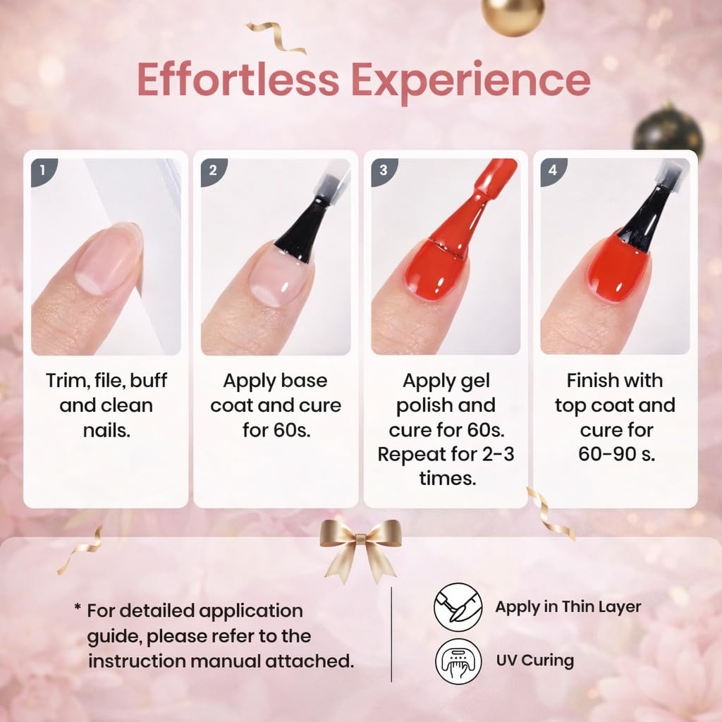 beetles Verse of Flower Gel Nail Polish Set – Premium Curated UV Gel Collection, 36 Salon Grade Shades with Designer Black Organizer Box