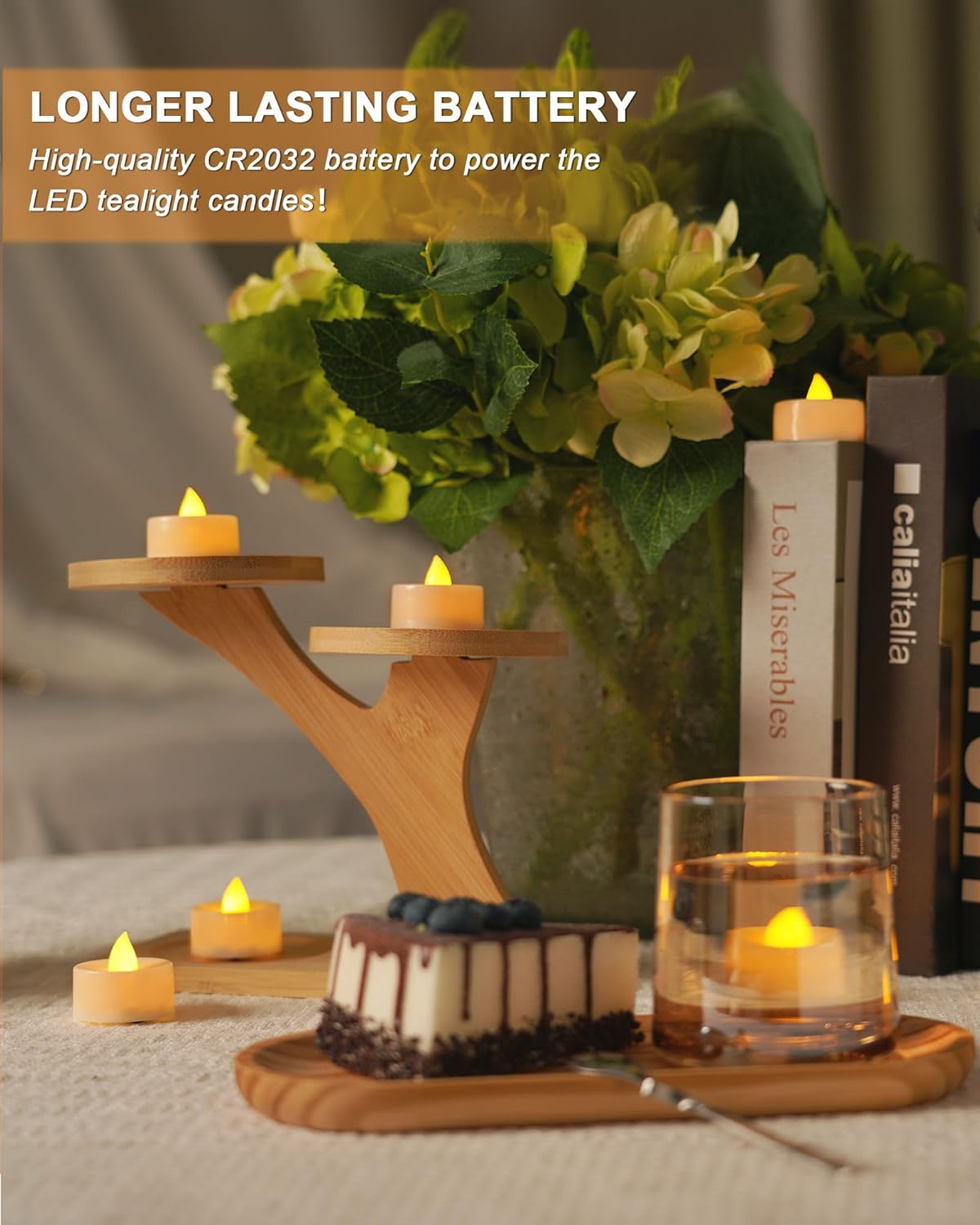 BEICHI Flameless Tea Lights with Timer – Fireproof Flickering LED Votives for Wall Sconces and Tabletop Holders, Pack of 12