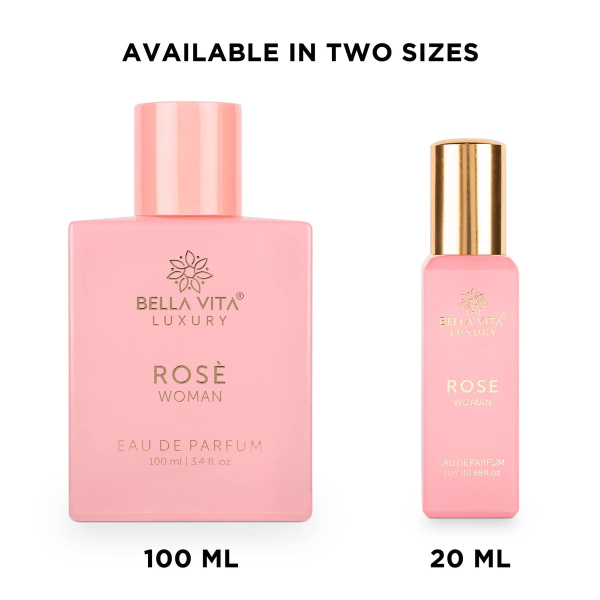 Bellavita Luxury ROSE Eau de Parfum – Calming Rose and Peach Scent for Self-Care and Mindfulness Rituals