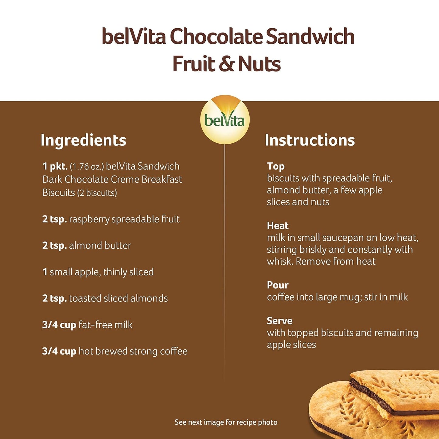 belVita Breakfast Sandwich Bars – School Lunchbox Add-In for Kids and Teens, Dark Chocolate Creme 12-Pack