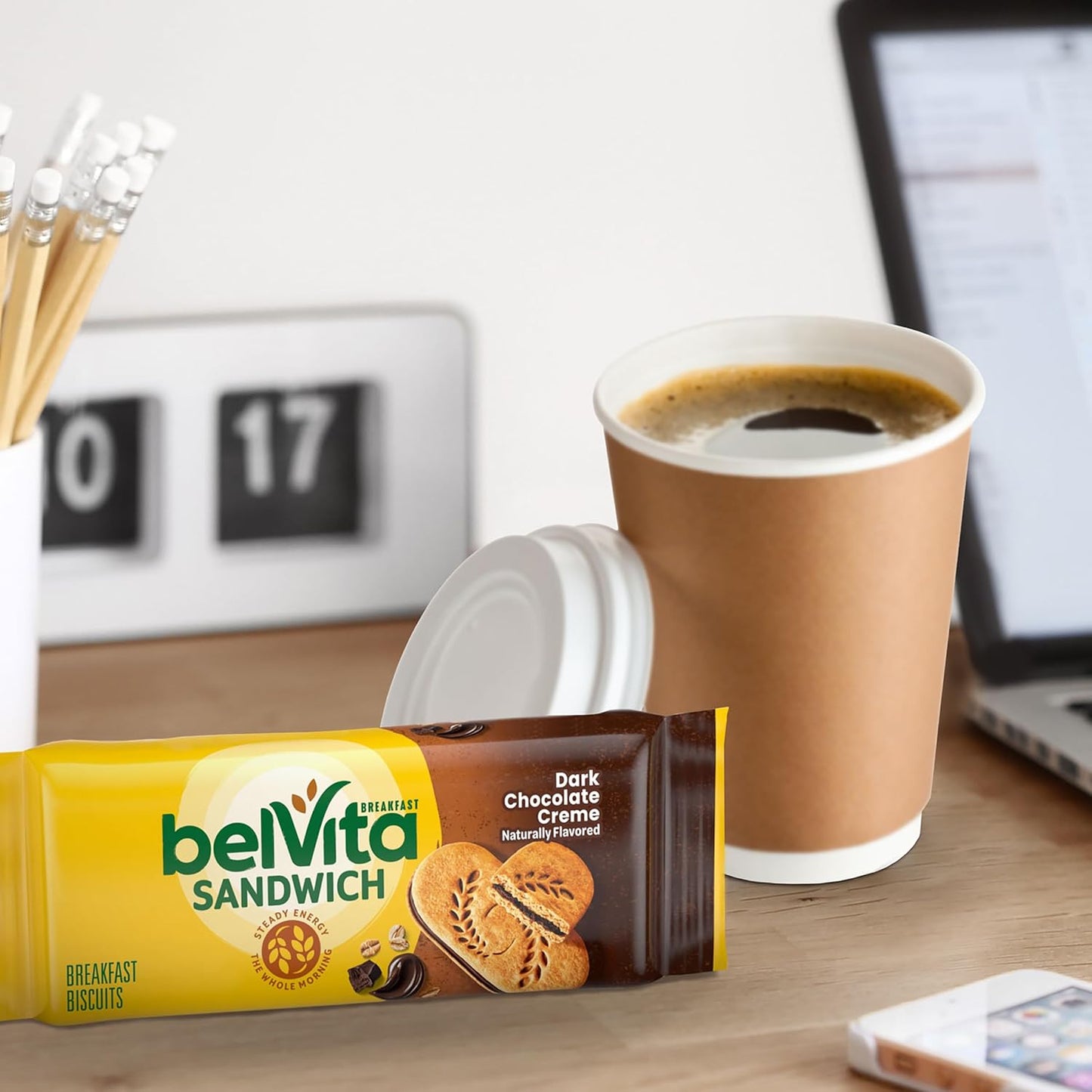 belVita Breakfast Sandwich Bars – School Lunchbox Add-In for Kids and Teens, Dark Chocolate Creme 12-Pack