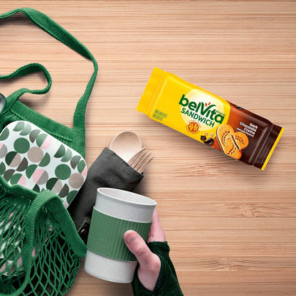 belVita Breakfast Sandwich Bars – School Lunchbox Add-In for Kids and Teens, Dark Chocolate Creme 12-Pack