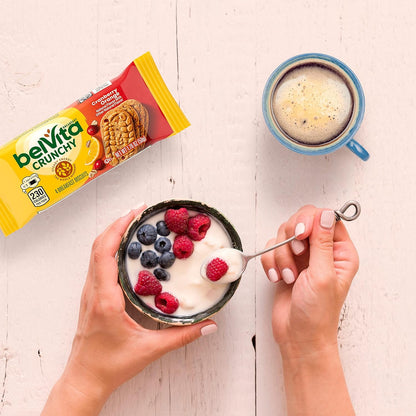 belVita Cranberry Orange Breakfast Biscuits – Clean-Label Morning Fuel with No HFCS or Artificial Sweeteners, 8 Packs of 4