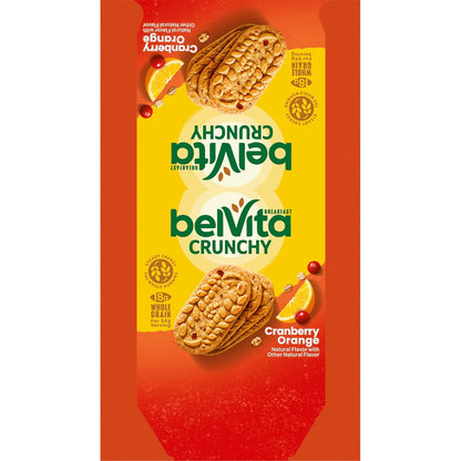belVita Cranberry Orange Breakfast Biscuits – Clean-Label Morning Fuel with No HFCS or Artificial Sweeteners, 8 Packs of 4