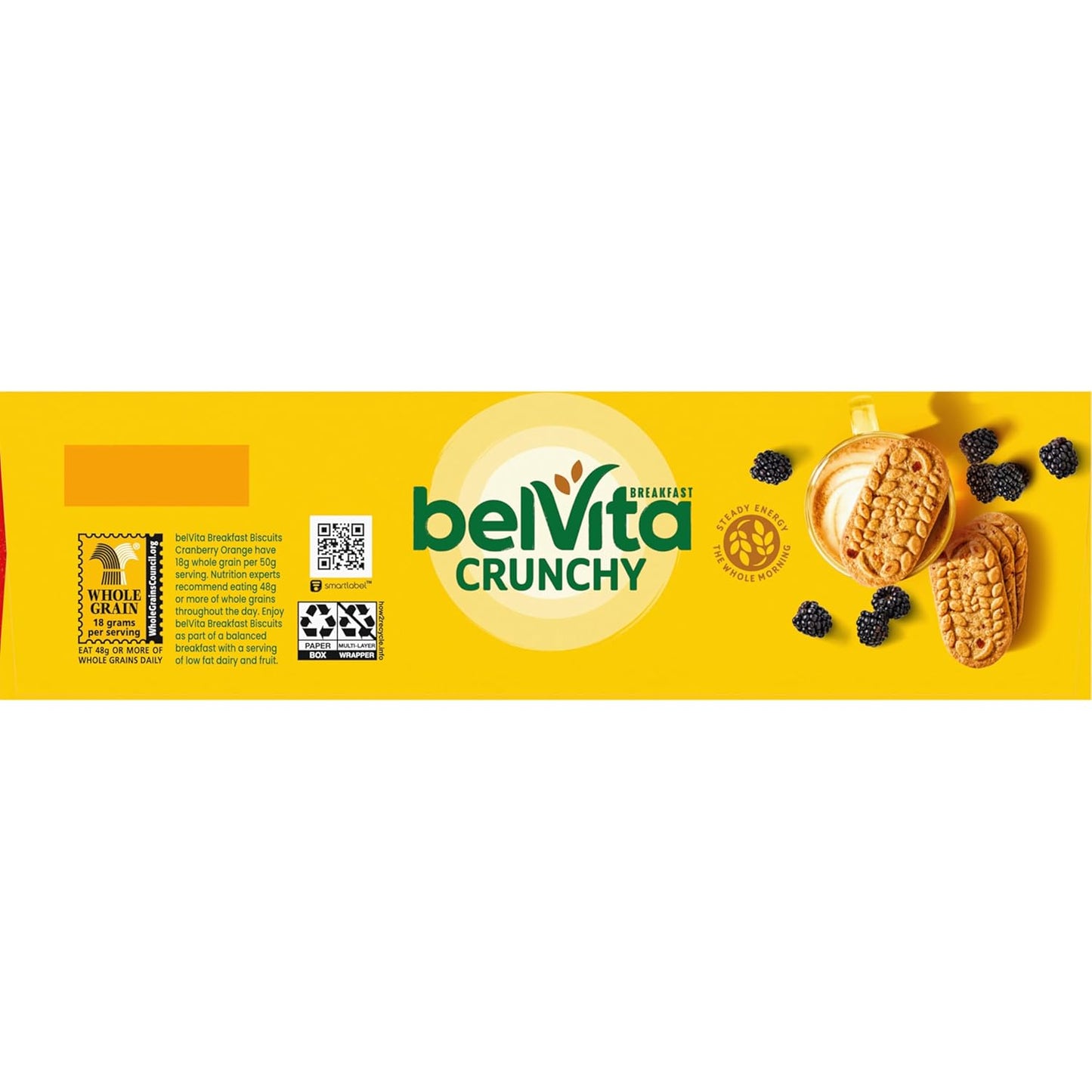 belVita Cranberry Orange Breakfast Biscuits – Clean-Label Morning Fuel with No HFCS or Artificial Sweeteners, 8 Packs of 4