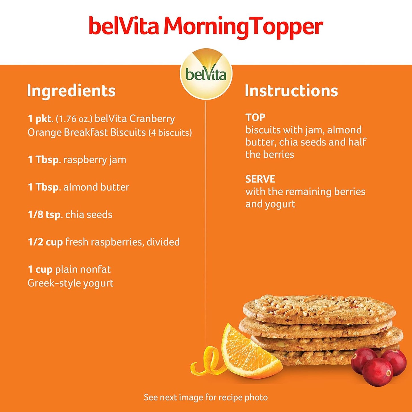 belVita Cranberry Orange Breakfast Biscuits – Clean-Label Morning Fuel with No HFCS or Artificial Sweeteners, 8 Packs of 4