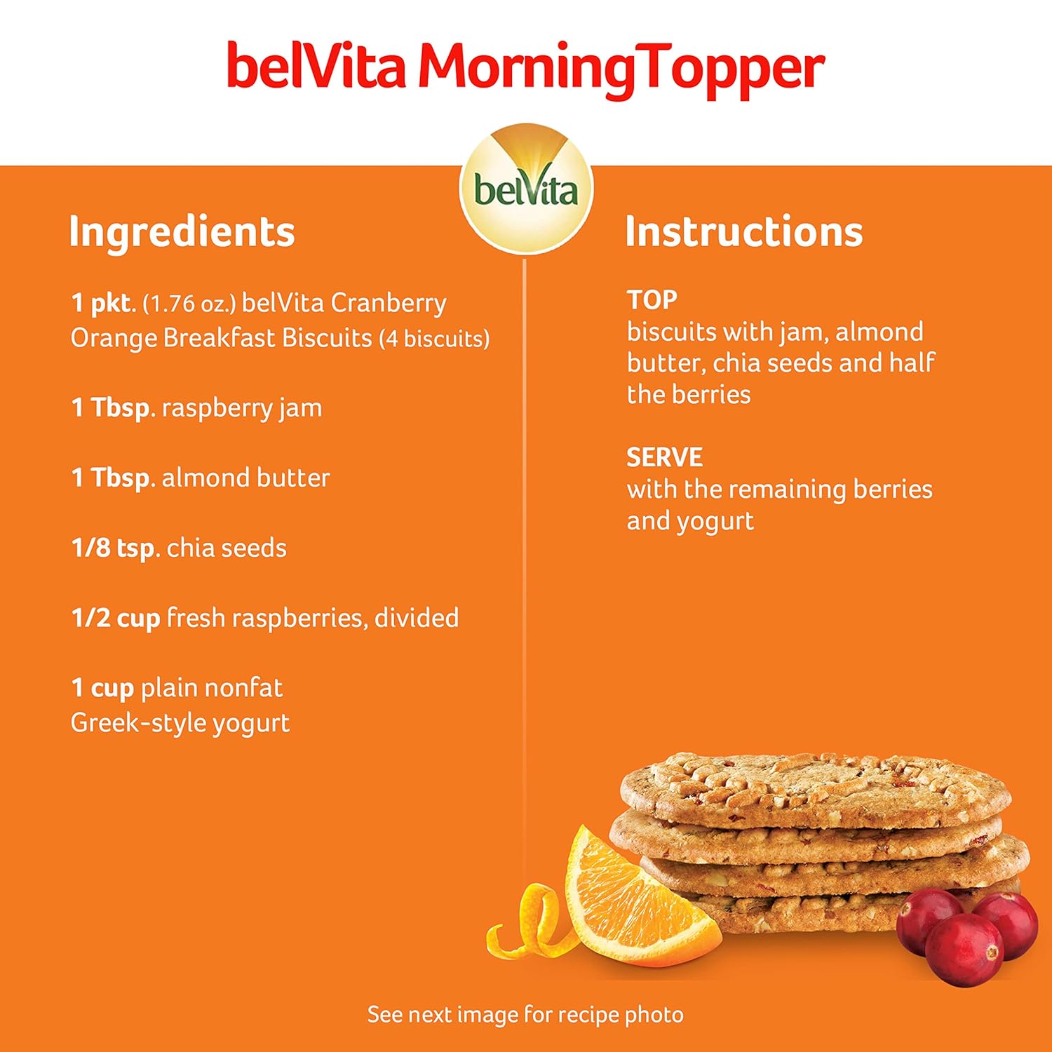 belVita Cranberry Orange Breakfast Biscuits – Clean-Label Morning Fuel with No HFCS or Artificial Sweeteners, 8 Packs of 4
