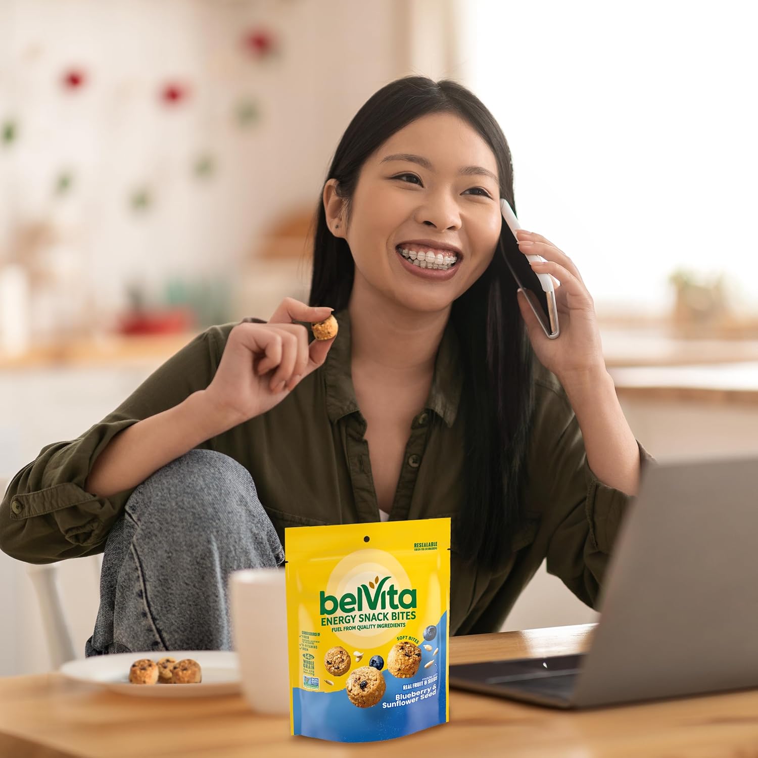 belVita Energy Snack Bites Blueberry Sunflower Seed – Clean Label Snack for Mindful Pantry Stocking