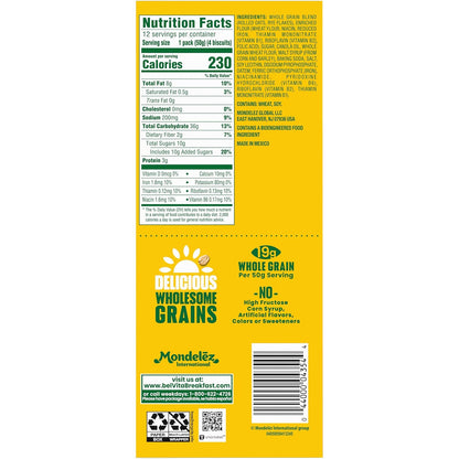 belVita Golden Oat Breakfast Biscuits, 12-Pack — Whole Grain Clean-Label Snack for Health-Conscious Adults