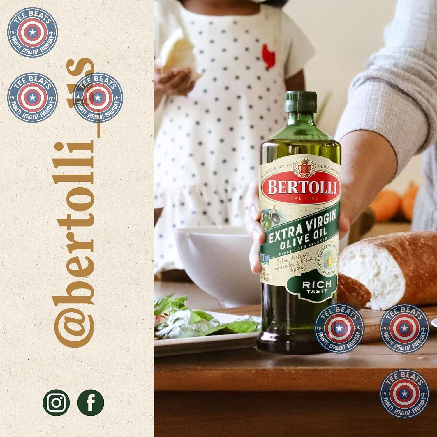 Bertolli Extra Virgin Olive Oil Rich Taste 32 fl oz – Grill-Ready Marinade Oil for Backyard BBQs