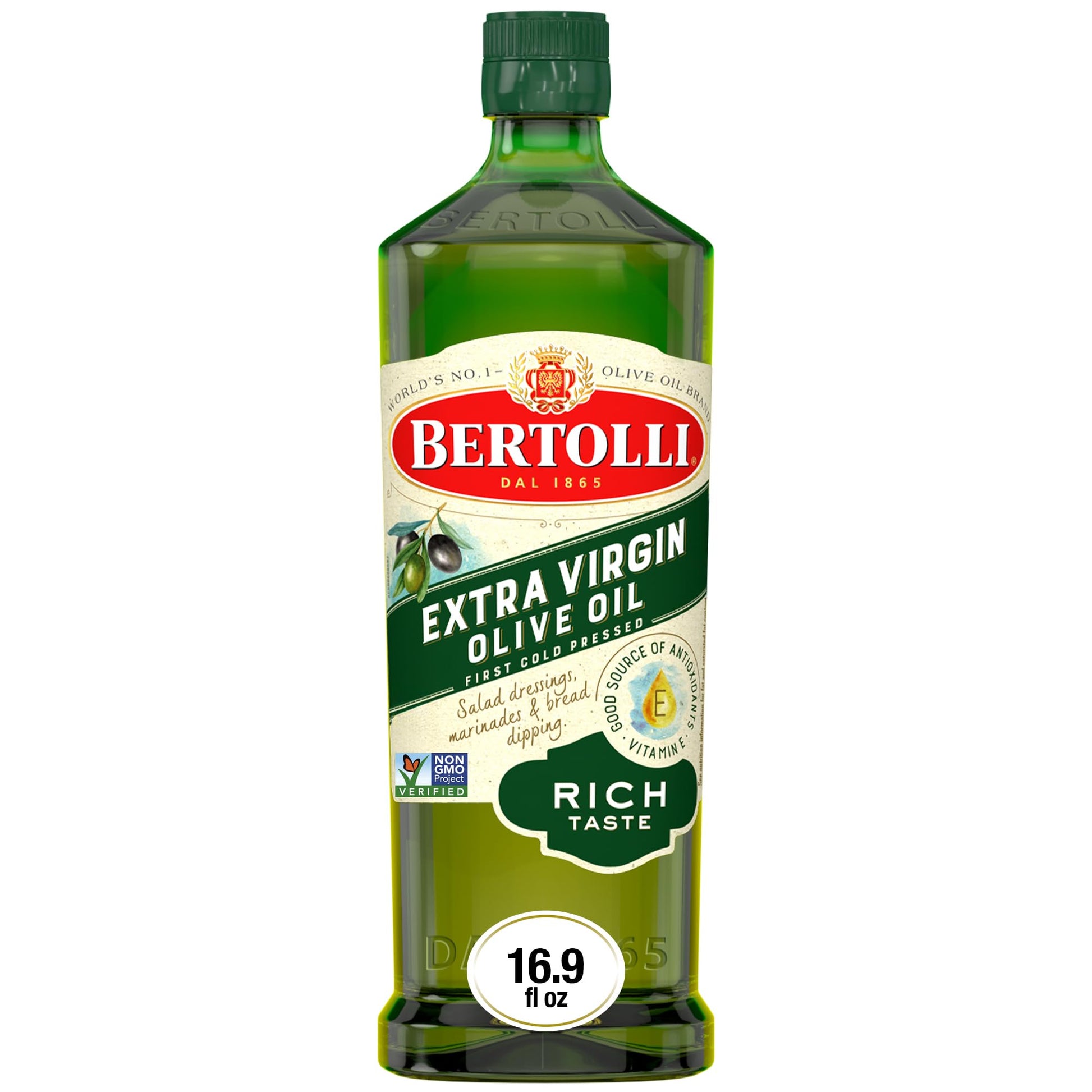 Bertolli Extra Virgin Olive Oil Rich Taste 32 fl oz – Grill-Ready Marinade Oil for Backyard BBQs