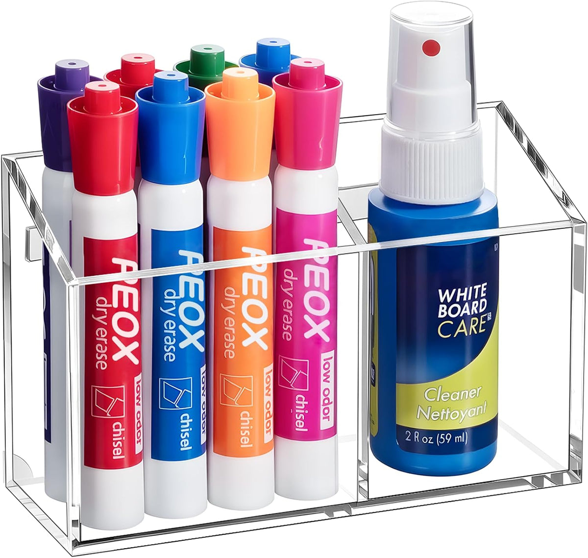 BEYGORM Magnetic Acrylic Marker and Eraser Holder for Fridge and Whiteboard – Sleek Tool-Free Organizer for Intentional, Uncluttered Spaces