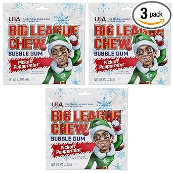 Big League Chew Cotton Candy Bubble Gum 3-Pack - Nostalgic Baseball Stocking Stuffer and Small Gift for Young Athletes