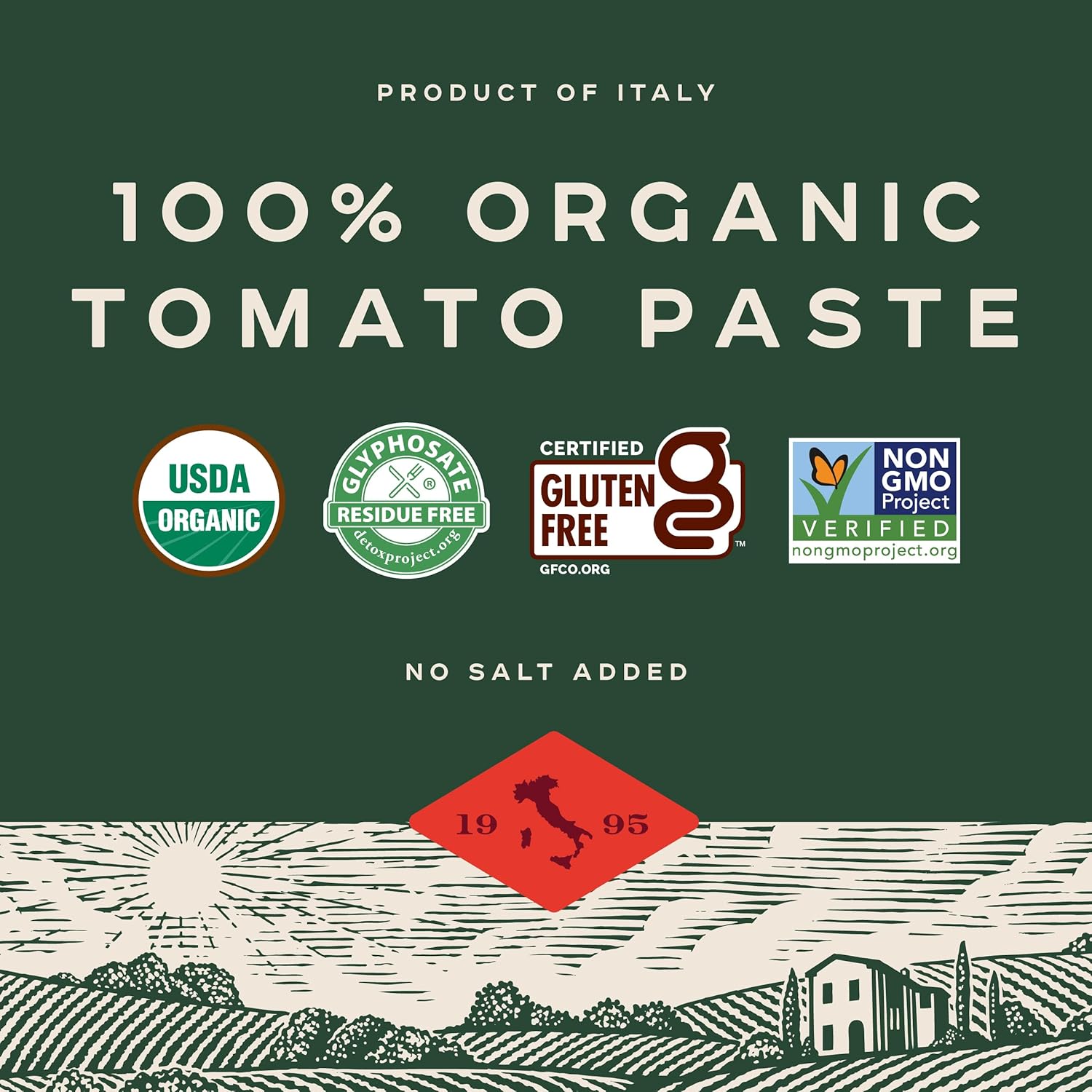 Bionaturae Organic Tomato Paste - No Added Salt Sugar Free Concentrate for Family Meals and Toddler Friendly Cooking, 7 Oz
