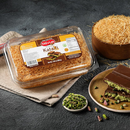 BISVUA Premium Roasted Kataifi 200g – Luxury Golden Shredded Phyllo Dough for Elegant Dubai Chocolate Bars & Pistachio Desserts