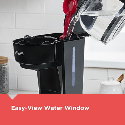 BLACK+DECKER 12-Cup Coffee Maker in Matte Black, Minimalist Countertop Design for Uncluttered Kitchens and Intentional Homes