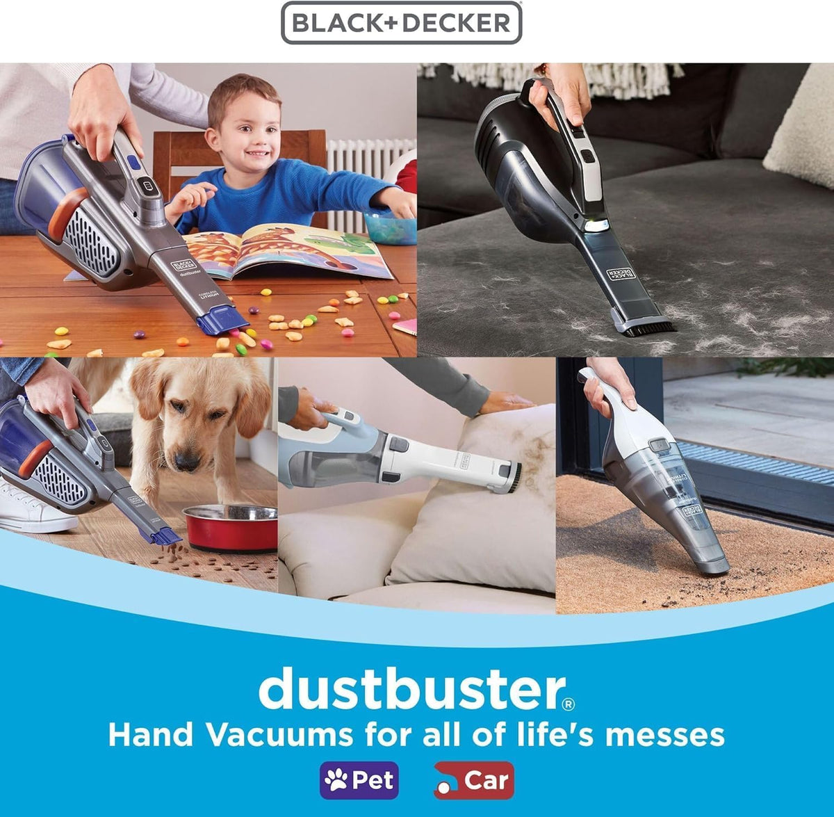 BLACK+DECKER dustbuster Rechargeable Handheld Vacuum – Fast Spill Response for Shared Workspaces and Garage Workshops
