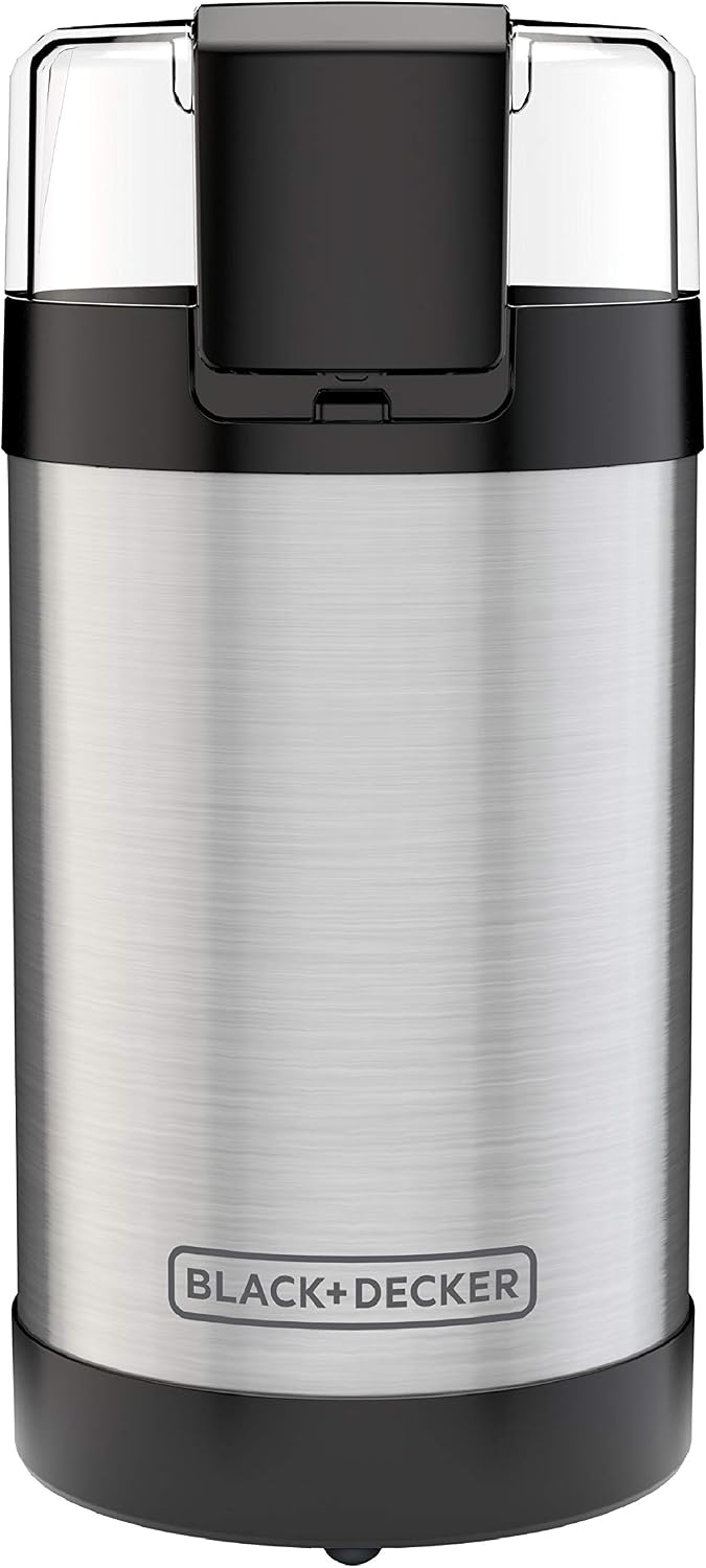 BLACK+DECKER One-Touch Coffee & Spice Grinder – Thoughtful Housewarming Gift for New Homeowners, Stainless Steel