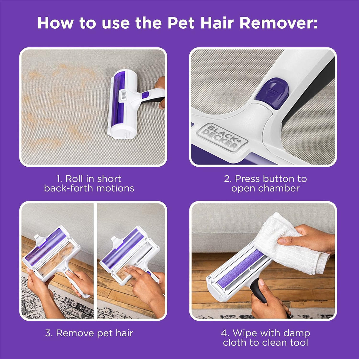 BLACK+DECKER Pet Hair Remover Roller – Dander Control Tool for Allergy-Conscious Owners Seeking Cleaner Indoor Air at Home