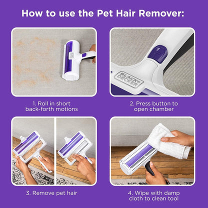 BLACK+DECKER Pet Hair Remover Roller – Dander Control Tool for Allergy-Conscious Owners Seeking Cleaner Indoor Air at Home