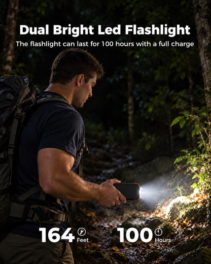 BLAVOR Solar Power Bank 10,000mAh Practical Tech Gift for Outdoorsy Friends and Dads