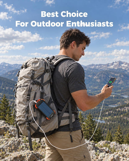 BLAVOR Solar Power Bank 10,000mAh Practical Tech Gift for Outdoorsy Friends and Dads