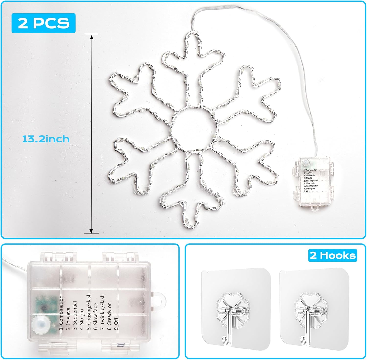 BlcTec 13-Inch Snowflake Lights – Living Room Window Decor for a Cozy Winter Aesthetic