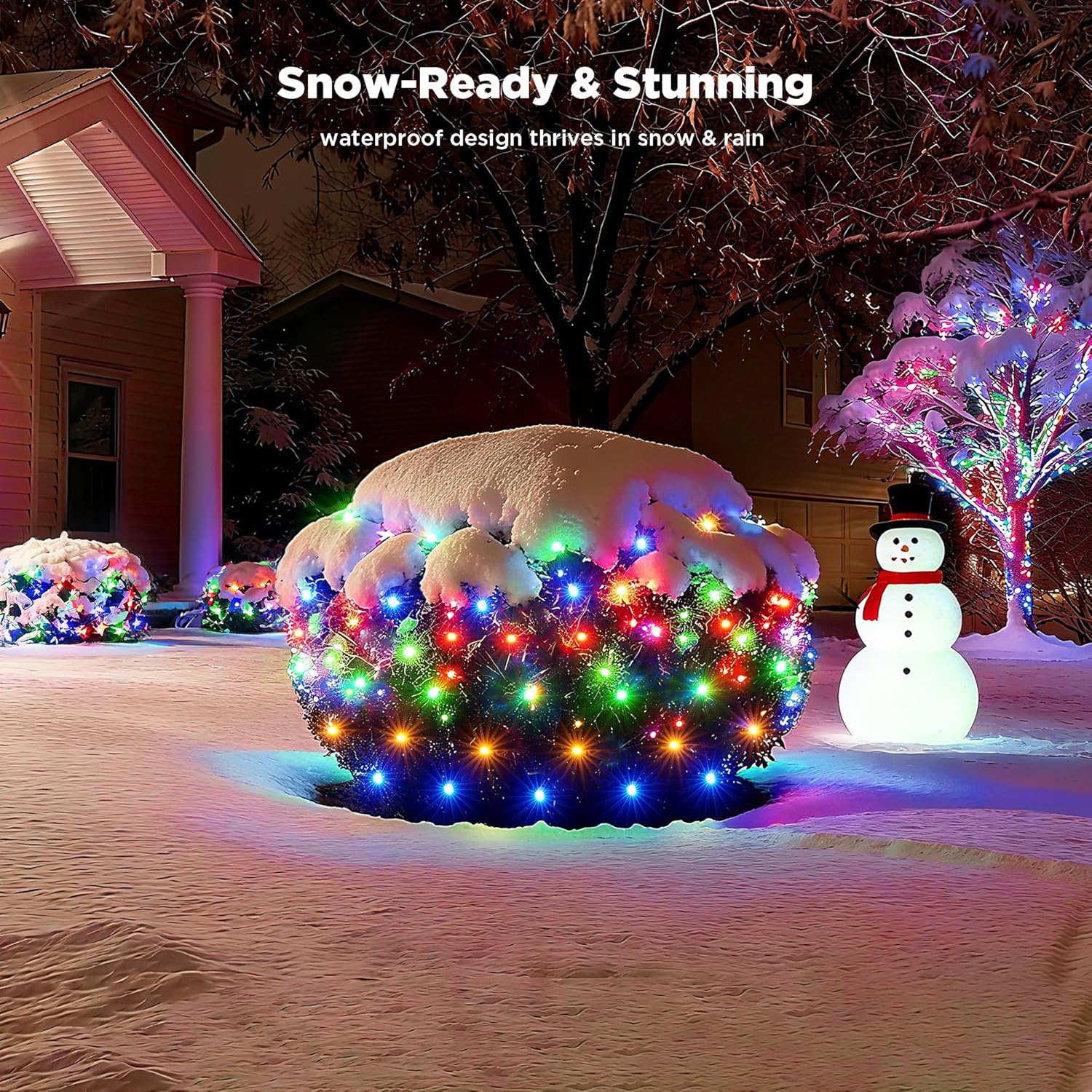 BlcTec Christmas Net Lights – 176 LED Outdoor Bush Lights, 8.7ft x 5.2ft Waterproof Mesh with Timer for Patio Shrubs