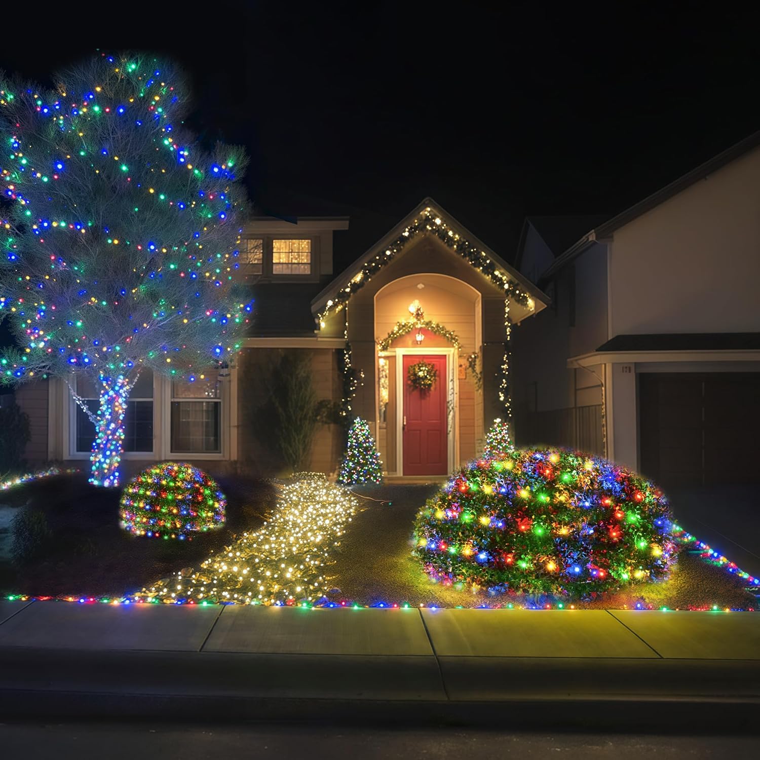 BlcTec Christmas Net Lights 200 LED – Weatherproof Patio String Lights with Timer for Outdoor Dining and Camping Ambiance