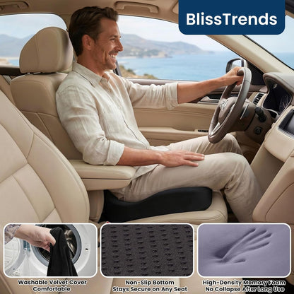 BlissTrends Memory Foam Seat Cushion – Thoughtful Care Package Gift for Mom with Sciatica and Long Workdays