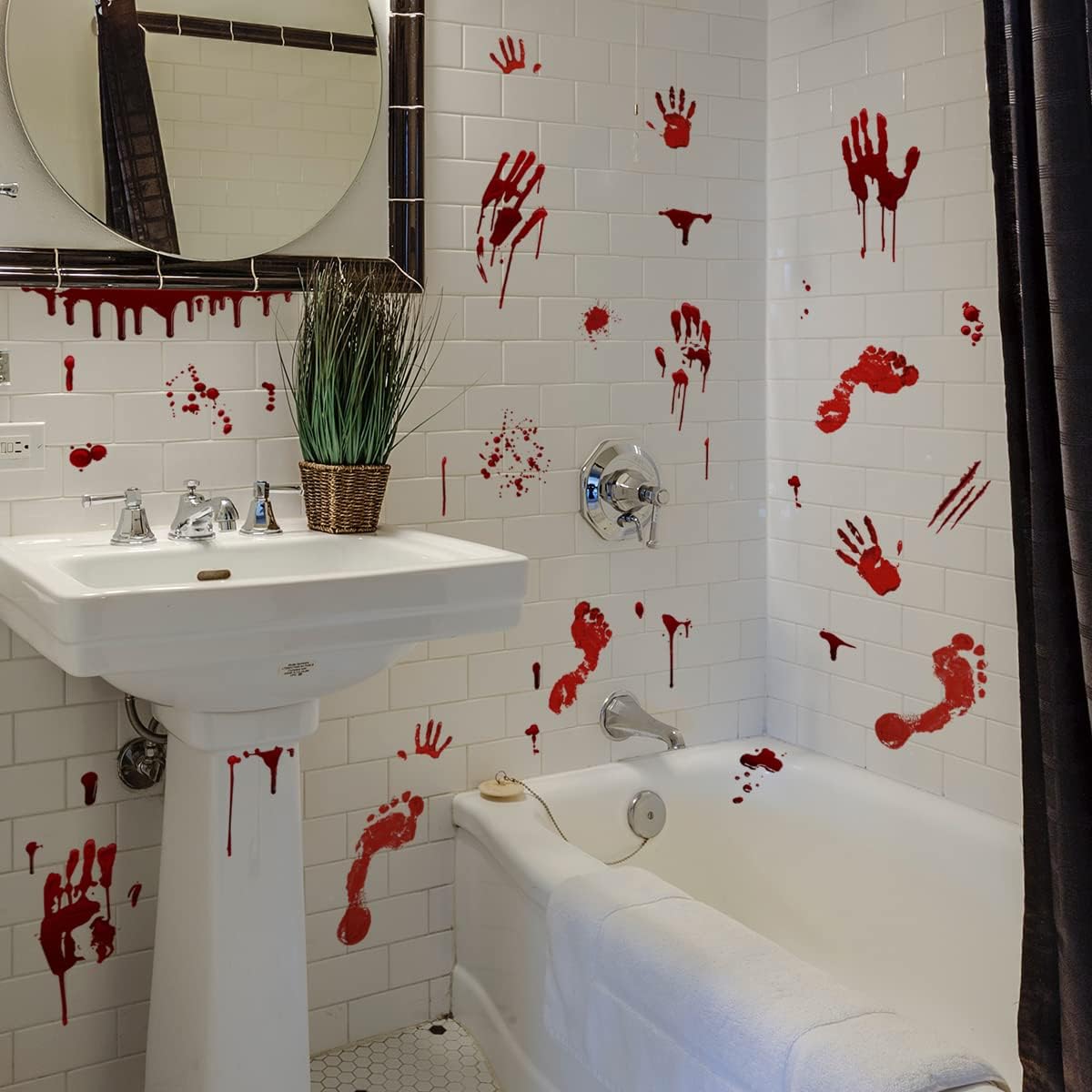 BloodyHome Complete 12-Piece Bloody Wall Decor Kit – Thoughtful Halloween Gift for Friends Who Love to Decorate