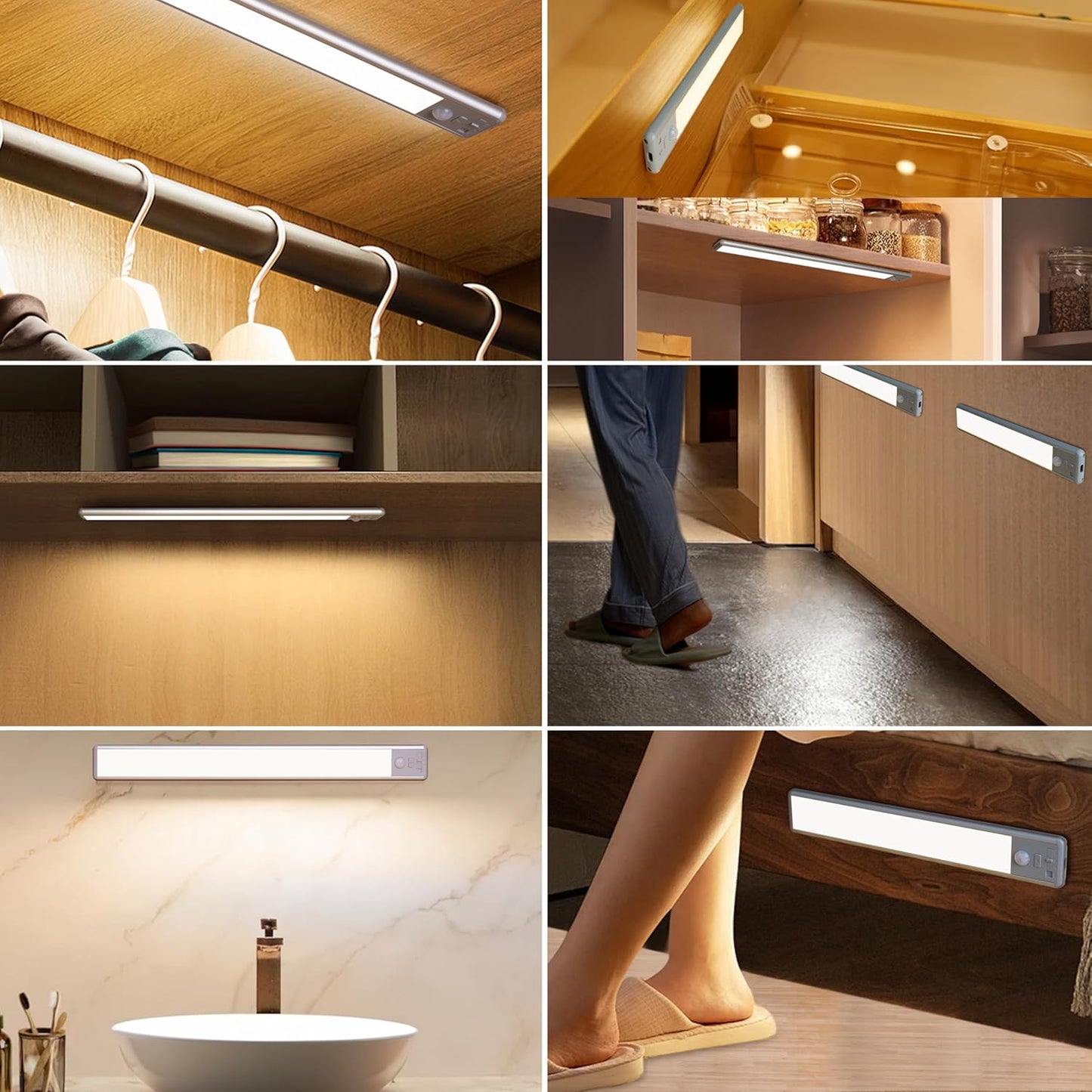 BLS LED Under Cabinet Light Bar – Ultra-Thin Kitchen Accent for Modern Home Decor, Dimmable 6000K Cool White