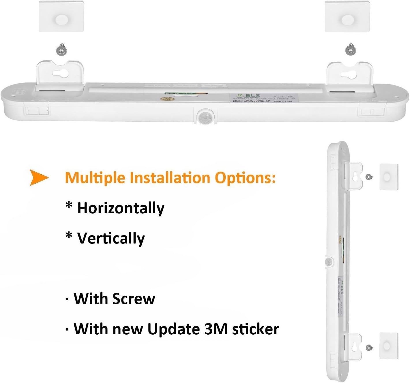 BLS T01L Motion Sensor Light – Wire-Free Stairway Night Light for Elderly Fall Prevention, 20-LED Closet Lighting