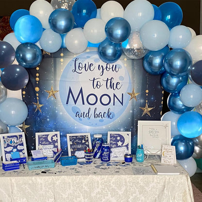 Blue Balloons Metallic Navy Macaron Pack – Designer-Inspired Balloon Decor for Indoor Living Spaces