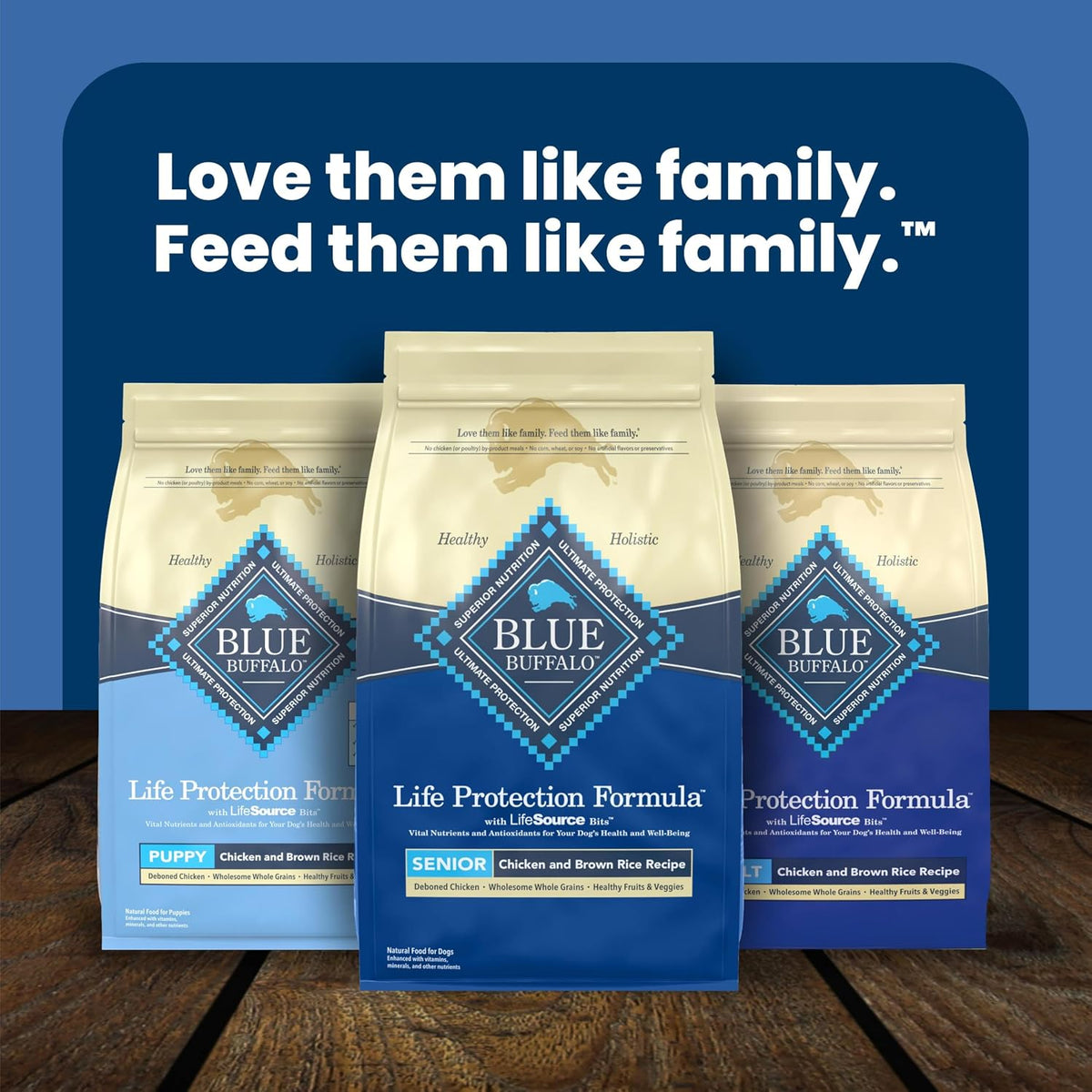 Blue Buffalo Life Protection Formula Senior Dog Food – No Poultry By-Product, Corn, Wheat, Soy or Artificial Preservatives, 5 lb Bag