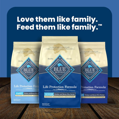 Blue Buffalo Life Protection Formula Senior Dog Food – No Poultry By-Product, Corn, Wheat, Soy or Artificial Preservatives, 5 lb Bag