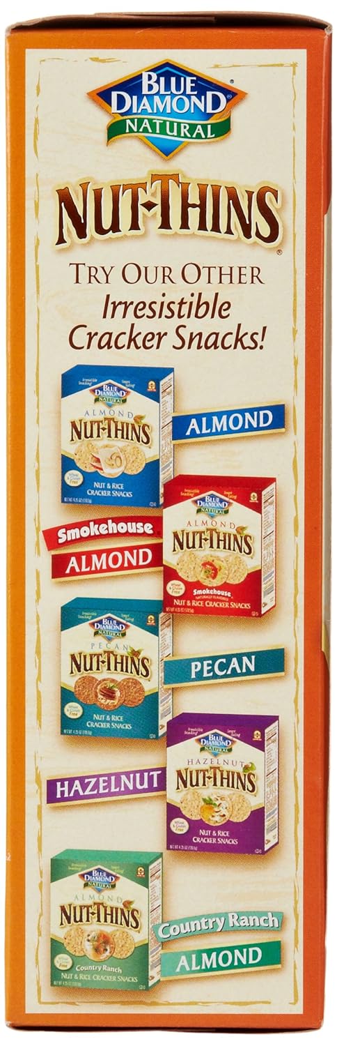 Blue Diamond Almonds Nut Thins Cheddar Cheese – Gluten-Free Almond Cracker for Cholesterol-Conscious Snackers