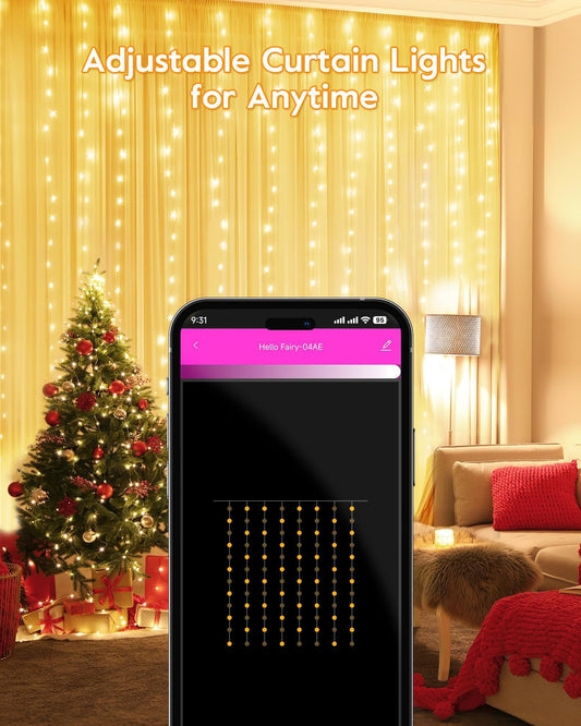 bluetooth app control with 8 modes (twinkle, wave, slow glow, steady on, etc.)