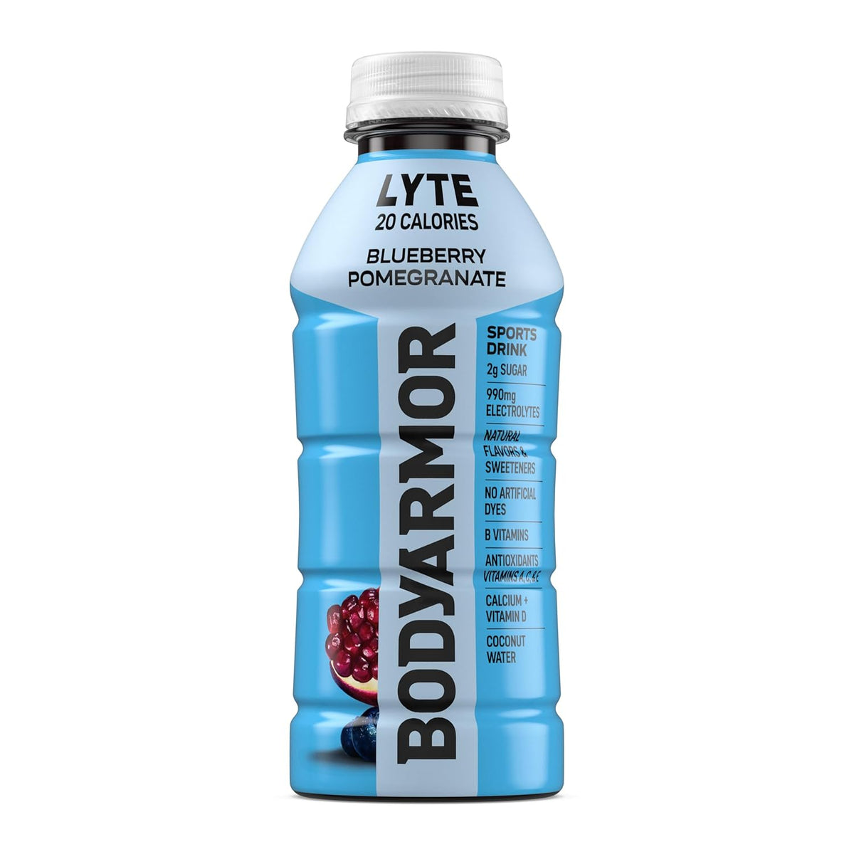 BODYARMOR LYTE Blueberry Pomegranate – Clean-Label Electrolyte Drink for Self-Care Hydration Rituals, No Sugar Added Coconut Water Sports Beverage, 16 Fl Oz Pack of 24