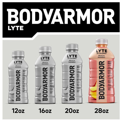 BODYARMOR LYTE Sugar-Free Coconut Water Beverage for Clean Hydration and Mindful Dieting, 28 Fl Oz Bottles (15 Pack)