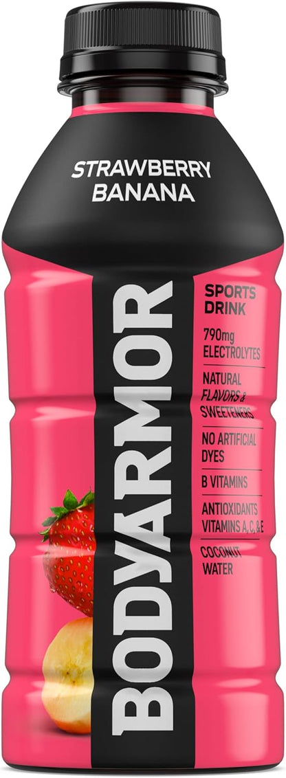 BODYARMOR Sports Drink Strawberry Banana – Better-For-You Hydration for Teen Athletes and Youth League Practices