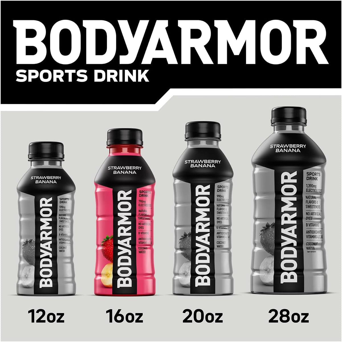 BODYARMOR Sports Drink Strawberry Banana – Better-For-You Hydration for Teen Athletes and Youth League Practices